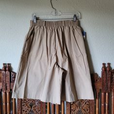 Deadstock Briggs Sailcloth Shorts. Very Coastal Grandma Culotte Shorts With Full Legs That Skew Skirt Like When Wearing. Tight But Very Stretchy Waist With Generous Leg Width Will Easily Give You An Hourglass Shape. Two Deep Side Pockets. Condition: Nwt That Has Been Stored For Away Safely For Decades. Made In America 65% Polyester 35% Cotton Vintage Size 14 Will Work For A Modern Size Small To Medium. Measurements: ~12" Flat Across Waist (Stretches To Maximum 16.5" Flat Across Waist) ~13" Rise~ Culotte Shorts, Bermuda Shorts Women, Waist Stretches, Coastal Grandma, Sailing Outfit, Hourglass Shape, Fish Print, Mom Shorts, Striped Linen