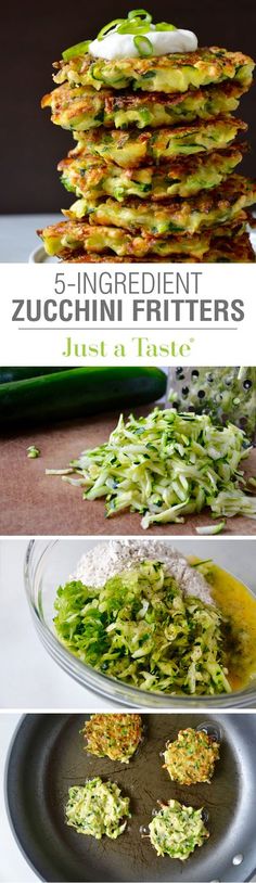 zucchini fritters are stacked on top of each other and ready to be eaten