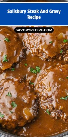 steak and gravy recipe in a skillet