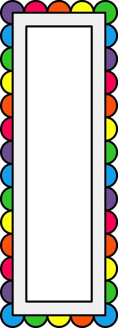 a white frame with multicolored circles around it