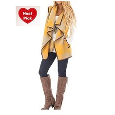 Buffalo Plaid Cardigan Jacket Wavy Front - Side Pockets Color: Mustard, Yellow, Tan And Brown Elegant Plaid Cardigan Jacket You Can Wear It To Office And Be Perfectly In Place Or You Can Wear It To Casual Events And Be Perfectly At Home. Wavy Front Design Side Pockets Material: Cotton Polyester Blend Turn Down Collar Sleeveless Color: Mustard Yellow And Tan With Brown Hemlines Buffalo Plaid Cardigan Jacket Yellow Winter Cardigan With Pockets, Fitted Yellow Cardigan For Fall, Yellow Cardigan For Fall Layering, Yellow Outerwear For Spring Layering, Chic Yellow Winter Cardigan, Yellow Outerwear For Spring, Spring Yellow Outerwear For Layering, Yellow Winter Outerwear For Layering, Mustard Fitted Fall Outerwear