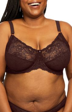 This wireless lace bra is fashioned with soft stretch-mesh cups that provide added support while enhancing cleavage. 85% nylon, 15% spandex with 76% nylon, 9% polyester, 15% spandex Hand wash, line dry Imported Women's Clothing Full Coverage Lace Nursing Bra With Padded Cups, Lace Nursing Bra With Medium Bust Support, Lace Nursing Bra With Padded Cups Full Coverage, Full Coverage Lace Nursing Bra With Lace Closure, Full Coverage Lace Nursing Bra With Removable Pads, Full Cup Lace Nursing Bra With Lace Closure, Lace Full Coverage Nursing Bra, Lace Nursing Bra With Removable Pads Full Coverage, Full Coverage Lace Nursing Bra