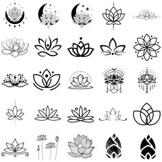 the lotus symbol is shown in black and white