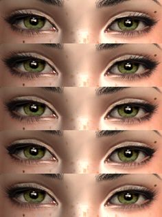 an image of the eyes and eyebrows of a woman's face with green eyes