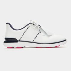 WOMEN'S GALLIVAN2R SIDE STRIPE KILTIE GOLF SHOE | WOMEN'S GOLF SHOES | G/FORE Golf Shoe, Womens Golf Shoes, Comfortable Design, Golf Shoes, Side Stripe, Classic Silhouette, Ladies Golf, Lattice, Athletic Shoes