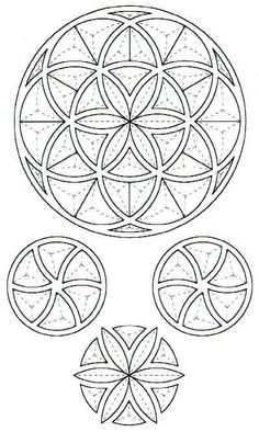 an image of four circles that have been made into a pattern for the flower of life