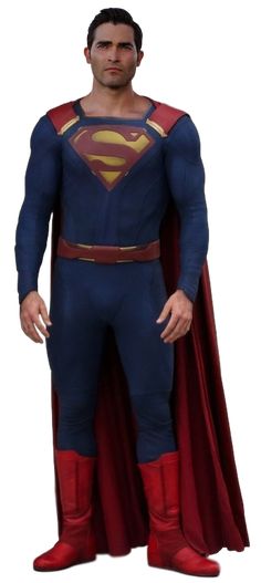 a man in a superman costume standing with his hands on his hips