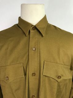 WWI US USMC Marine P1904 Wool Flannel Field Shirt - Etsy Classic Khaki Shirt With Pockets, Classic Brown Tops With Flap Pockets, Brown Cotton Top With Flap Pockets, Classic Collared Flannel Shirt With Pockets, Brown Flannel Workwear Shirt, Brown Buttoned Flannel Shirt For Work, Khaki Long Sleeve Shirt With Flap Pockets, Classic Flannel Shirt With Spread Collar And Pockets, Classic Long Sleeve Khaki Shirt