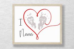 i love nanna with two hands in the shape of a heart on a white background