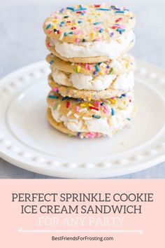 the perfect sprinkle cookie ice cream sandwich for any party