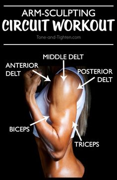 the arm - sculpting circuit workout is shown in this image with instructions