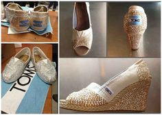 Crystal Covered TOMS Minion Shoes, Recycled Shoes, Shoe Makeover, Disney Toms, Shoes Socks, Embellished Shoes, Hand Painted Shoes, Bling Shoes