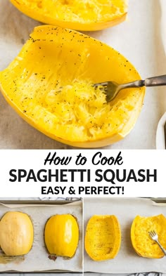 how to cook spaghetti squash in the oven and then cut into halves with a fork