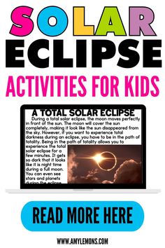 an advertisement for solar eclipse activities for kids