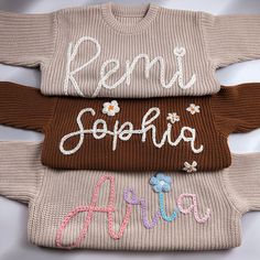 This sweater is comfortable, soft and makes a statement. Each sweater is carefully crafted by our experienced craftsmen using high-quality natural yarns to ensure your baby stays warm and comfortable during the colder seasons. There is an option to add your baby's name to the sweater to make it a unique keepsake. We use only the highest quality natural yarns to ensure the sweater is soft, durable and suitable for your baby's delicate skin. 100% handmade. Each sweater is knitted by hand, paying a Cute Soft Knit Acrylic Sweater, Cute Acrylic Soft Knit Sweater, Cute Acrylic Knitted Sweater, Cute Crochet Knit Sweater, Cute Handmade Knit Sweater, Handmade Brown Knit Sweater, Cute Knitted Sweater, Baby Knit Sweater, Baby Name Sweater