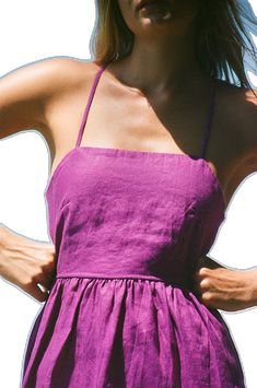 Purple Linen, Summer Wardrobe Staples, Purple Midi Dress, Rich Purple, Feminine Dress, Summer Wardrobe, Midi Dress, Wardrobe, Purple