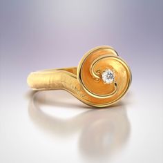 18k / 14k gold ring made in Italy by Oltremare Gioielli. Spiral gold ring, solid gold ring with diamond. Diamond ring in real gold. Stunning spiral gold ring in 18k or 14k made in Italy, swirl ring with diamond. Italian fine jewelry ring, raw and polished solid gold ring A beautifully well-crafted spiral ring. A solid gold ring with a combination of raw and polished finishes. Our jewelry is exclusively made to order, can only be purchased online and is not available on the wholesale market. ❥ Details Diamonds: One round natural diamonds 0,08ct  2,8mm x 2,8 mm Band measurements: approx. 12,5 mm wide on the top, approx 4 mm wide on the shank Material: 14k solid gold , 18 solid gold Color: white gold, yellow gold and rose gold Sizes available: choose your size from the drop down menu ❥ Proced Elegant Spiral Yellow Gold Diamond Ring, Elegant Spiral Yellow Gold Ring, Spiral Yellow Gold Diamond Ring, Elegant 14k Gold Spiral Rings, Spiral Gold Diamond Ring, Spiral 14k Gold Wedding Ring, Fine Jewelry Yellow Gold Spiral Rings, Spiral Yellow Gold Diamond Ring For Anniversary, Spiral Yellow Gold Jewelry For Anniversary