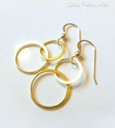 Gold Infinity Earrings - Dangling Double Circle Earrings - Gold or Sterling Silver Gold Infinity Earrings, Gold Circle Earrings, Fake Earrings, Rose Gold Hoop Earrings, Gold Lariat Necklace, Infinity Earrings, Double Hoop Earrings, Sister Jewelry, Infinity Jewelry