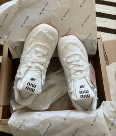 Miu Miu Denim, Djerf Avenue, Miu Miu Shoes, Cute Sneakers, New Balance 574, New Balance Sneakers, Sporty And Rich, Swag Shoes, New Balance Shoes