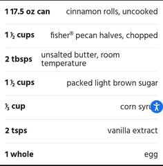 an iphone screen showing the instructions for making cinnamon rolls and other desserts on it