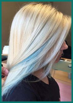 Blonde Hair With Blue Highlights, Gorgeous Blonde Hair, Blonde And Blue Hair, Blue Hair Highlights, Blonde Hair Colors, Blue Ombre Hair, Light Blue Hair