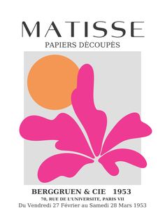 an advertisement for matissee papers in pink and orange