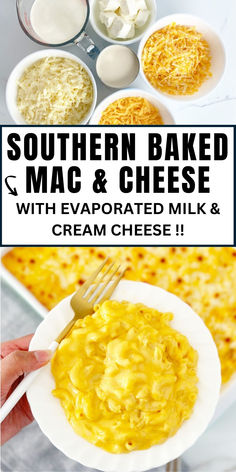 southern baked mac and cheese with evaporated milk and cream cheese