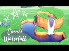 Waterfall Design Animal Crossing, Waterfalls Animal Crossing, Waterfall Ideas Animal Crossing, Acnh Pond Guide, Pond Ideas Animal Crossing, Animal Crossing Fairycore Ideas, Animal Crossing Waterscaping, Animal Crossing Pathways, Camping Animal Crossing New Horizon