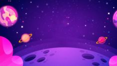 an animated space scene with planets and stars