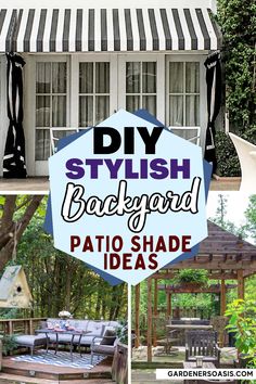 DIY Backyard Shade Ideas For a Cooler Deck or Patio Shade Ideas For Patio, Diy Backyard Shade Ideas, Diy Backyard Shade, Outdoor Shade Ideas, Backyard Shade Ideas, Arbors And Pergolas, Patio Shade Covers, Diy Patio Cover, Diy Pergola Kits