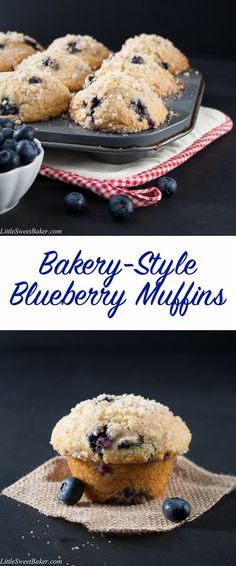 blueberry - style muffins on a plate and in a bowl