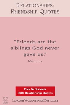 friends are the siblings god never gave us quote on pink background with red border