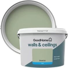 a paint can with the words good home walls and ceilings on it