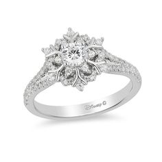 an engagement ring with diamonds on it