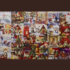 a large christmas puzzle with many different pictures