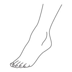 a line drawing of a person's foot