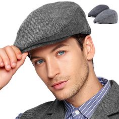 PRICES MAY VARY. ★【Adjustable, Warm】Designed with adjustable belt inside the sweatband, adjust the size to fit your head perfectly. These flat cap are popular, warm and nice hats in the winter, good quality with great price for 2 pack. As a christmas gift for husband or dad, your men will love these hats. Providing 2 versions mens newsboy hat: thin lining fit for autumn, filled quilted lining fit for winter. ★【Material and Function】High quality wool blend tweed fabric, 30% Wool 70% Polyester. Tw Ivy Hat, Cabbie Hat, Ivy Cap, Men's Vintage Style, Flat Hats, Winter Knit Hats, Cap Mens, News Boy Hat, Newsboy Cap