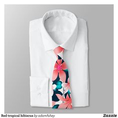 Red tropical hibiscus neck tie | Zazzle.com Tropical Hibiscus, Lavender Blush, Pink Lavender, Slate Gray, Floral Tie, Hibiscus, Neck Tie, Light Pink, Free Design