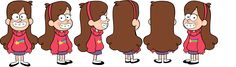 Gravity Falls Character Sheet, Gravity Falls Concept Art, Cartoon Turnaround, Gravity Falls Character Design, Character 360, Character Turnaround Sheet, Alex Hirsh, Mabel Gravity Falls, Gravity Falls Characters