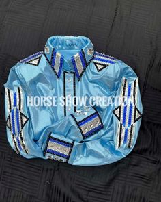 Blue & Black Western Rail Shirt Showmanship, Horsemanship, Western pleasure Rodeo Queen Vest set For Sale. Unveiling our Brand New Jacket and Vest done by the professionally tailor. Each and Every design made with the proper pattern, So that it wouldn't go to the wrong direction and haven't make you feel the clumsiness and tightened. We also set the seam from all sides of the corner for making the future alteration as we must not be forget to mention about the cloth that we use stretchable which is very supportive to your body and medium weight, which automatically adjust your size and offer great freedom to move and ride while still being light, cool and undeniably stylish. In our expressive designs We also offer our customers to use Leather instead of rexin in our Swirls Pattern and in d Fitted Royal Blue Sets With Long Sleeves, Fitted Royal Blue Long Sleeve Set, Custom Fit Long Sleeve Tops For Shows, Fitted Royal Blue Long Sleeve Top, Western Show Shirts, Vest Set, Rodeo Queen, Western Pleasure, New Jacket