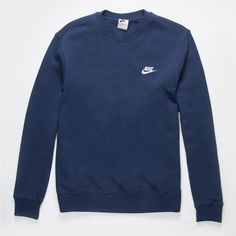 Worn But Looks Brand New And Is In Great Condition!! Navy Nike Crewneck, Navy Blue Nike Sweatshirt, Nike Sweatshirts Blue, Navy Athleisure Sweatshirt With Ribbed Cuffs, Casual Sweatshirt For Workout And Sports Season, Nike Crew Neck Sweats For Loungewear, Navy Sporty Crew Sweatshirt, Blue Crew Neck Sweats For College, Sporty Navy Crew-neck Sweatshirt