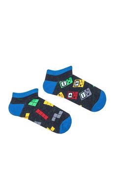 More at:  https://happysockworld.etsy.com Colorful socks in fashionable patterns and colors. They fit perfectly to the feet and provide high wearing comfort. 75% Cotton, 20% Polyamide, 5% Elastane Available sizes:  EU 32-34 / US 13-1 / UK 12.5-13.5 - approx. from 9 to 11 year old Tetris Game Over Gamer Kids Socks, Funny Socks, Cozy Socks, Socks, Crazy Socks, Colorful Socks, Gift Idea, Perfect Gift, Mismatched Socks Comfortable Non-slip Multicolor Socks, Comfortable Multicolor Socks For Gifts, Comfortable Multicolor Non-slip Socks, Comfortable Multicolor Socks As Gift, Multicolor Non-slip Comfortable Socks, Comfortable Blue Socks For Playtime, Multicolor Casual Socks For Gift, Casual Multicolor Socks For Gifts, Multicolor Cotton Socks For Playtime