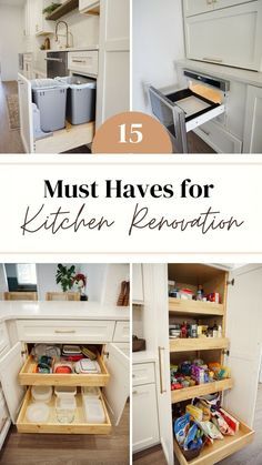 the top five must haves for kitchen renovation in this postcard photo collage