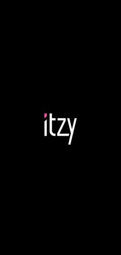 the word itzy is written in white on a black background