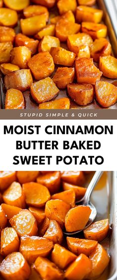 Image for Moist Cinnamon Butter Baked Sweet Potato Baking A Sweet Potato, Single Serve Sweet Potato Casserole, Simple Sweet Potatoes Recipes, Honey Cinnamon Sweet Potatoes, Cinnamon Butter Sweet Potato, Cinnamon Butter Baked Carrots, Easy Thanksgiving Sweet Potato Recipes, Yams Side Dish, Oven Cooked Sweet Potatoes