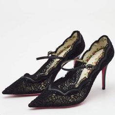 Designer- Gucci Style- Virginia Lace Pointy Toe Mary Jane Heels, Pumps Color- Black Size- 36.5 (Best Fit A 6) Retail Price- $1,000 Condition- Brand New With Dustbags, Booklet, And Original Box Rhinestone High Heels, Gucci Fashion, Mary Jane Heels, Gucci Black, Gucci Shoes, High Heel Pumps, Black Lace, Pumps Heels, Shoes Women Heels