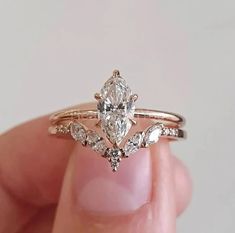 1.5ct Marquise Simulated Diamond Anniversary Wedding Ring Set 14k Gold Plated - Picture 1 of 2 | Gold Jewelry Engagement Ring Set, Bridal Ring, Marquise Cut, Moissanite Engagement, Moissanite Engagement Ring, Ring Set, Wedding Ring, Engagement Ring, Band