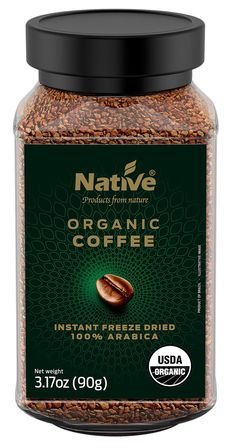 native organic coffee beans in a jar