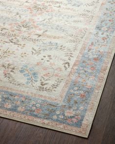 Rifle Paper Co. x Loloi Palais PAL-04 Floral / Botanical Area Rugs | Rugs Direct Simple Rug, Cool Rug, Anna Bond, Botanical Motifs, Playful Colors, Nursery Rug, Garden Nursery, Light Blue Area Rug, State Street