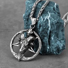 Gothic Stainless Steel Satan Ram Pentagram Necklace Pendant Punk Jewelry Pentagram Necklace, Necklaces Pendant, Animal Pendant, Punk Jewelry, Vintage Gothic, Necklace Fashion, Stainless Steel Pendant, Stainless Steel Necklace, Fashion Jewelry Necklaces